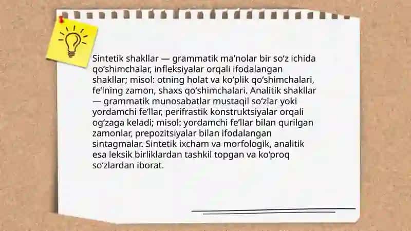So'zlarning sintetik va analitik shakllari 3