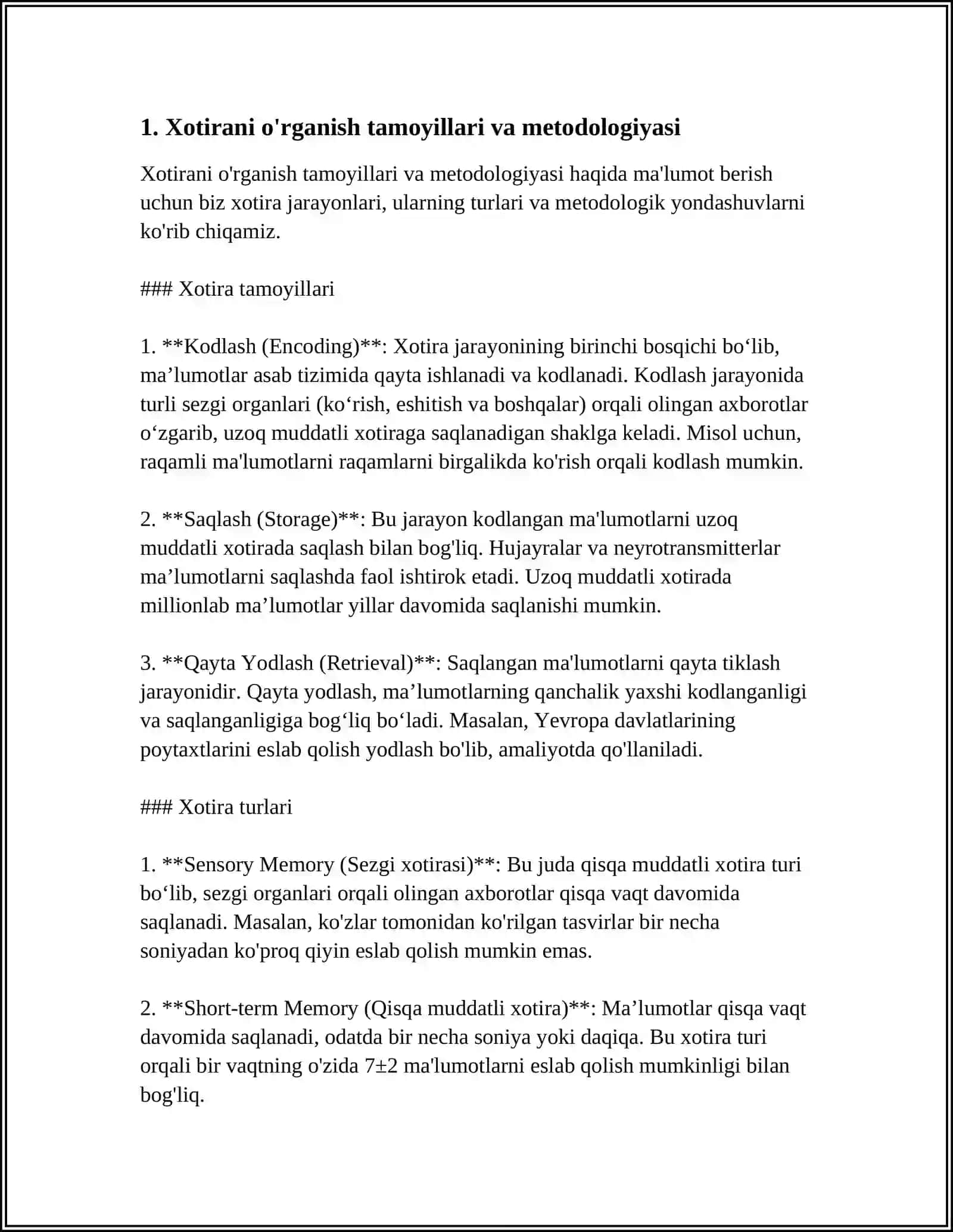XOTIRANI ORGANISH METODLARI 3