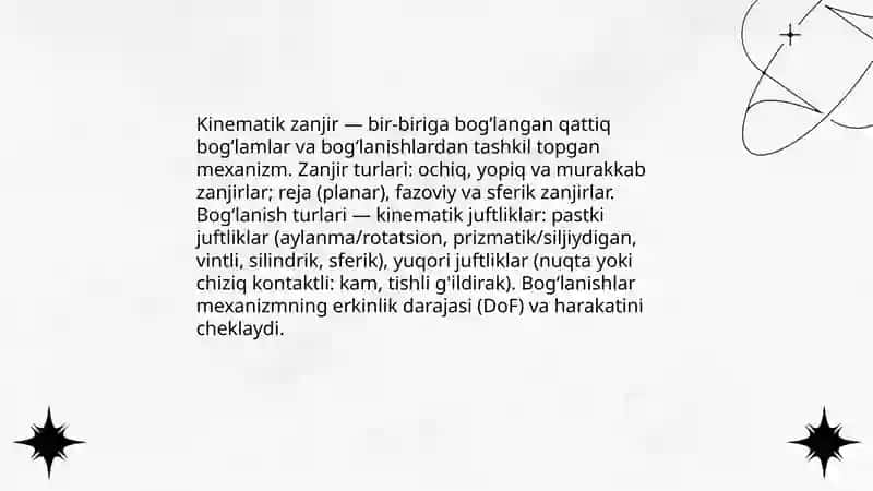 Mexanizmlarning kinematik analizi va kinematik analiz usullari 3