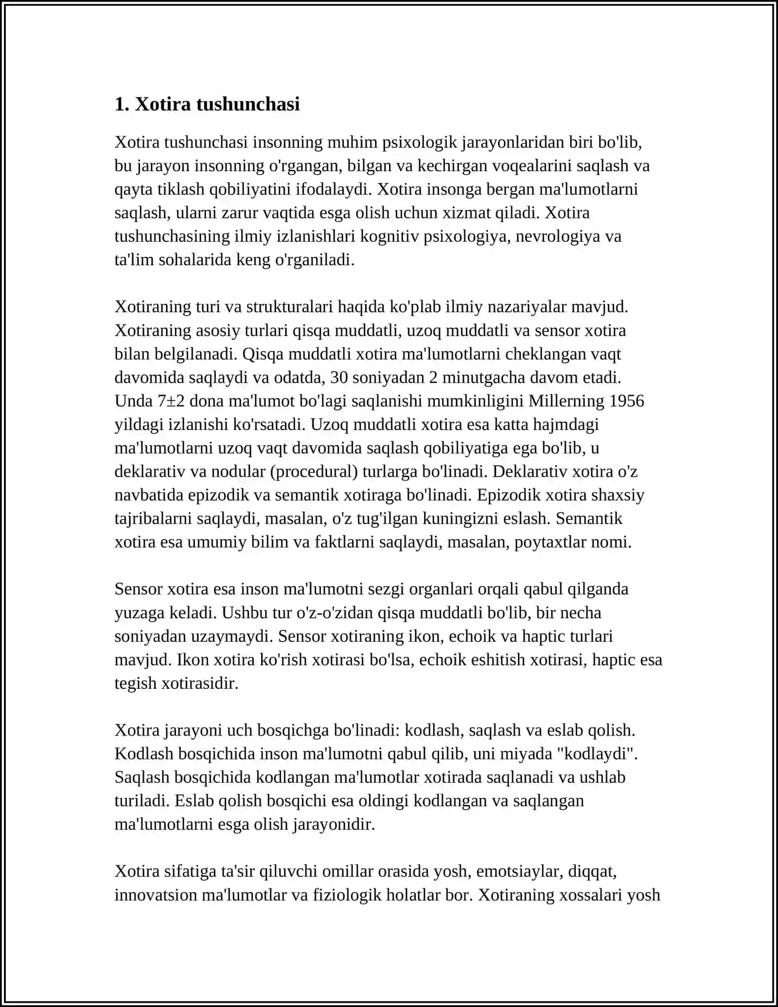 Xotira va Boshqa Psixik Jarayonlar 3