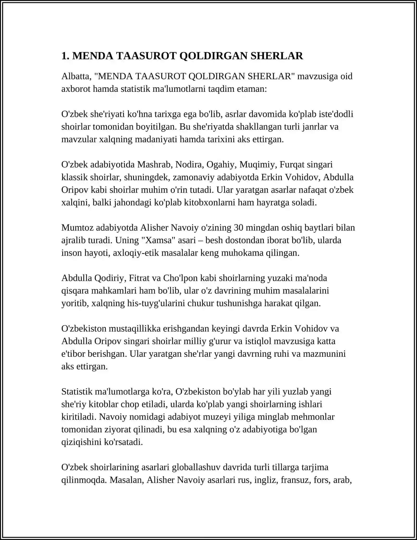MENDA TAASUROT QOLDIRGAN ASAR 3