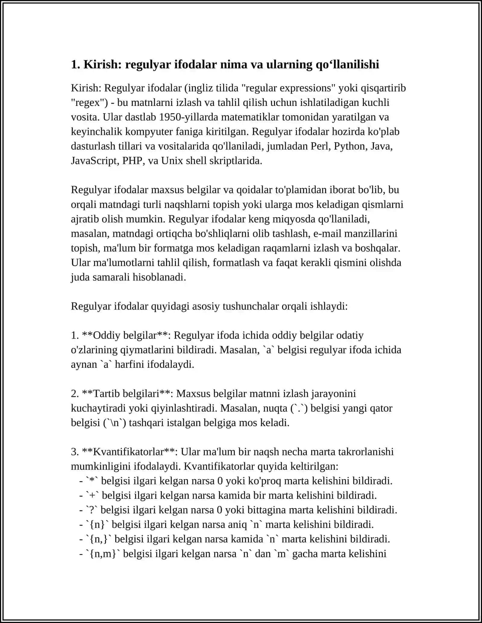 REGULYAR IFODALAR 3