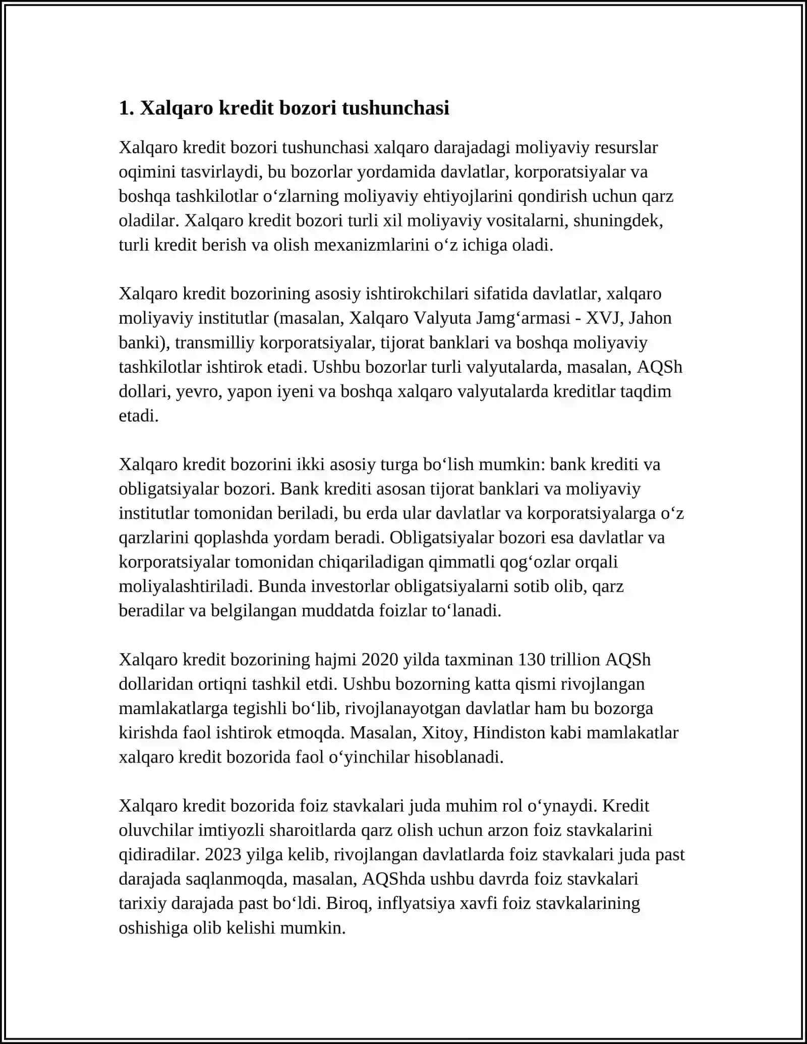 Xalqaro Kredit Bozori 3