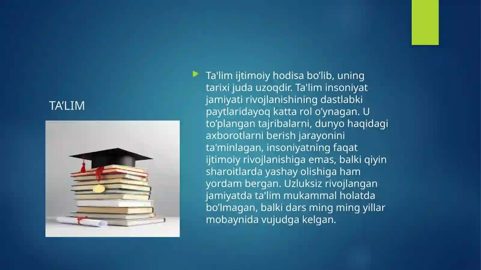 Ta'lim Tashkiloti va O'tkazish 3
