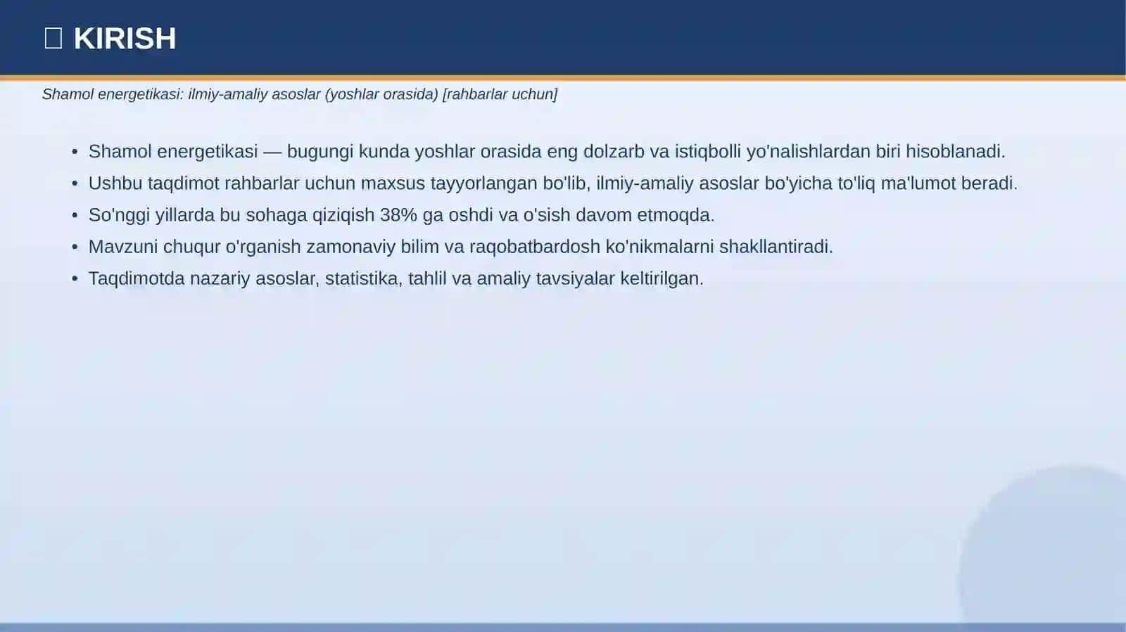 SHAMOL ENERGETIKASI 3