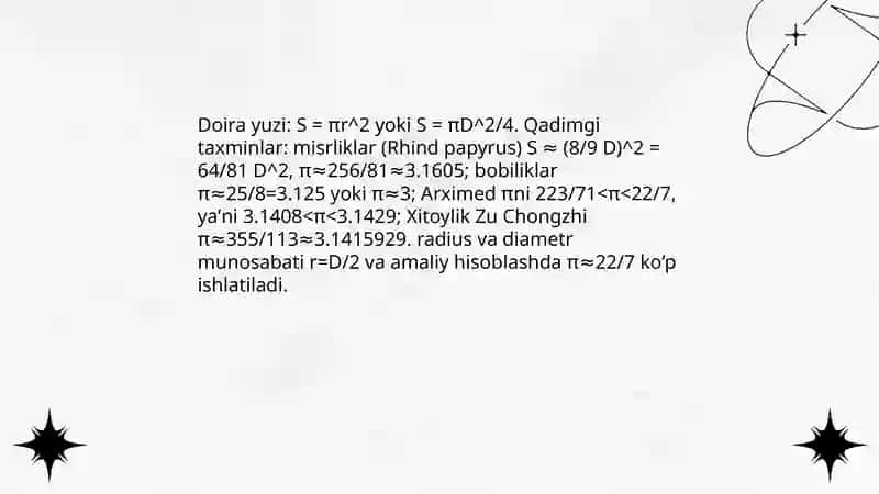 Qadimgi masalalar. Geometrik shakllarga doir masalalar 3