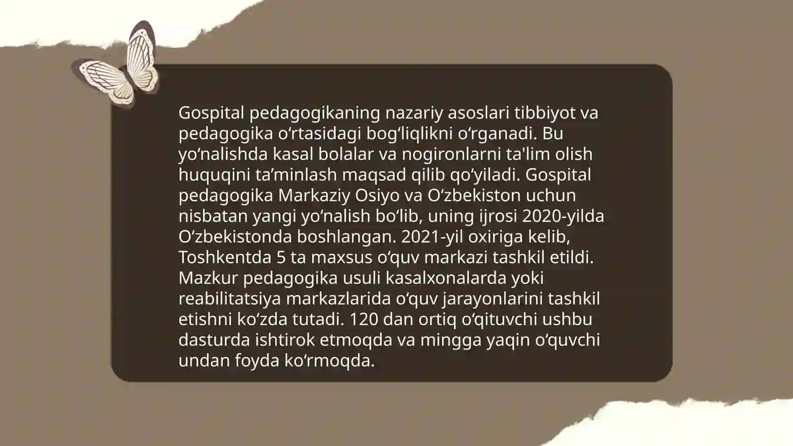Gospital pedagogika muammolarini o'rganish 3