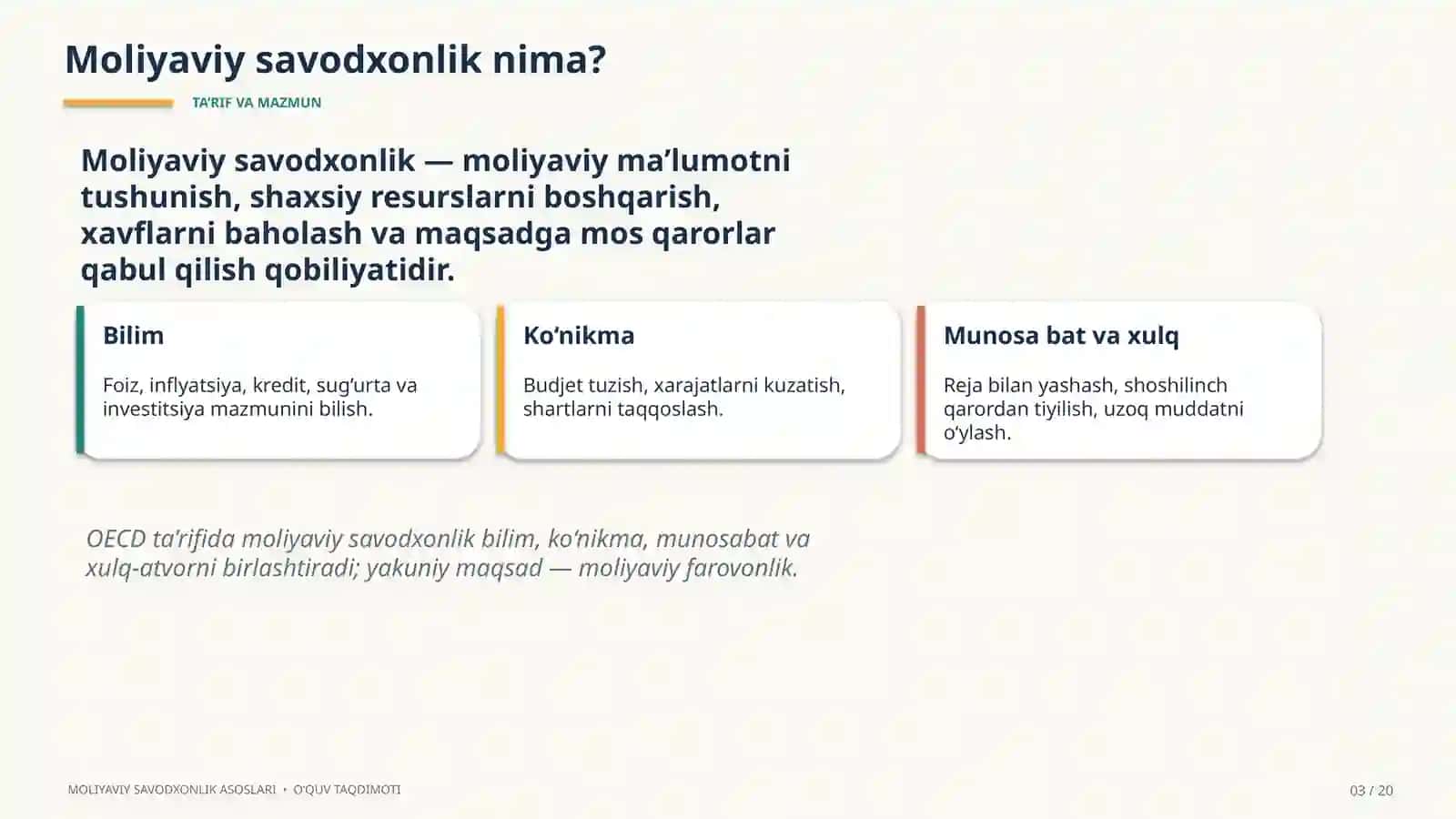 MOLIYAVIY SAVODXONLIK 3