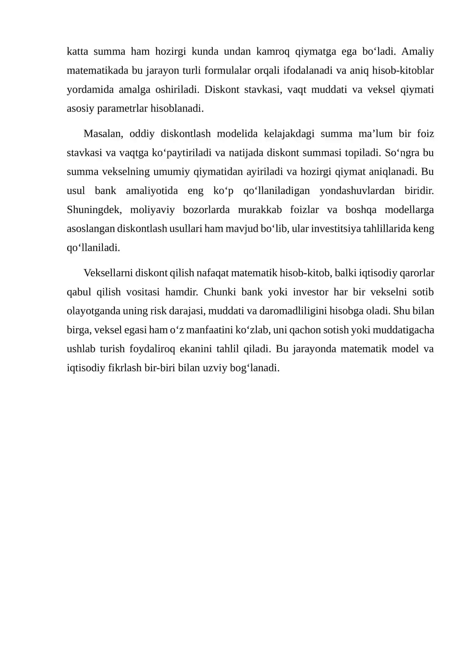 VEKSELLARNI DISKONT QILISH VA HISOBLASH 3