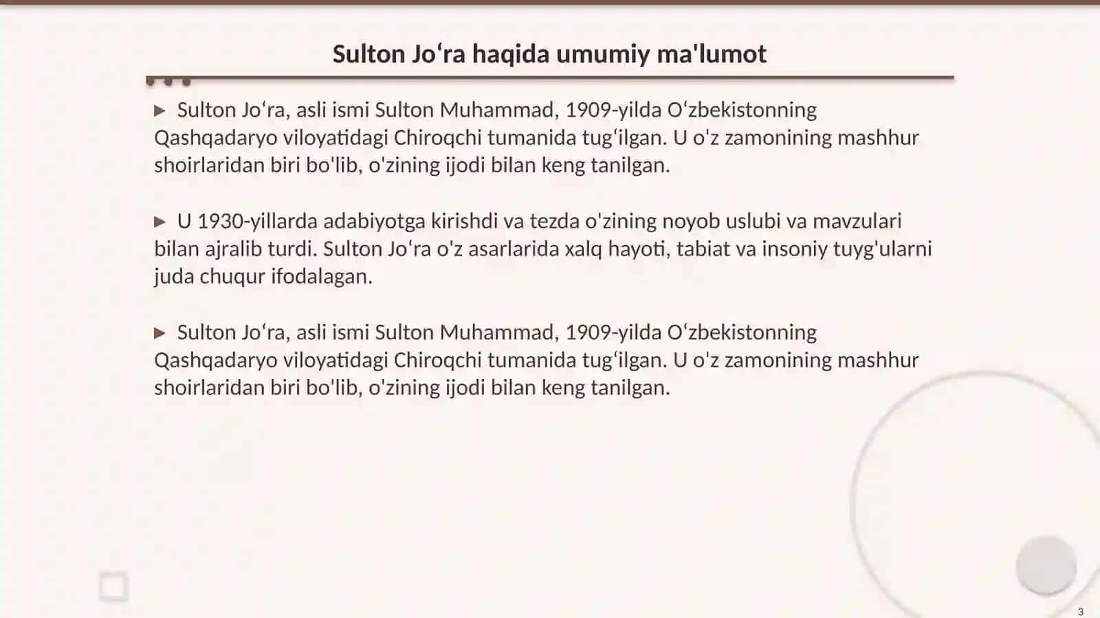 Sulton Jo'ra hayoti va ijodidan parchalar 3