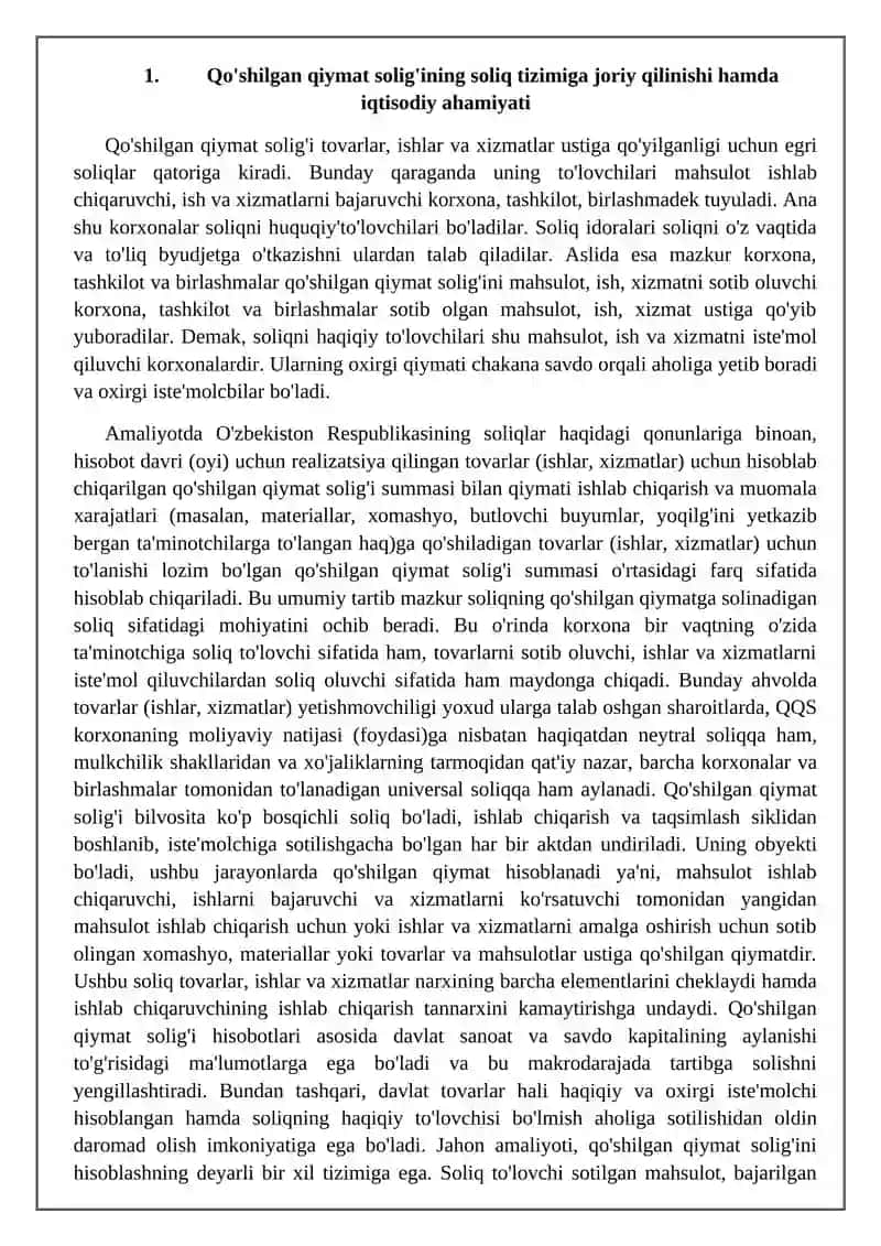 QO'SHILGAN QIYMAT SOLIG'INING MOHIYATI VA UNING TO'LOVCHILARI 3