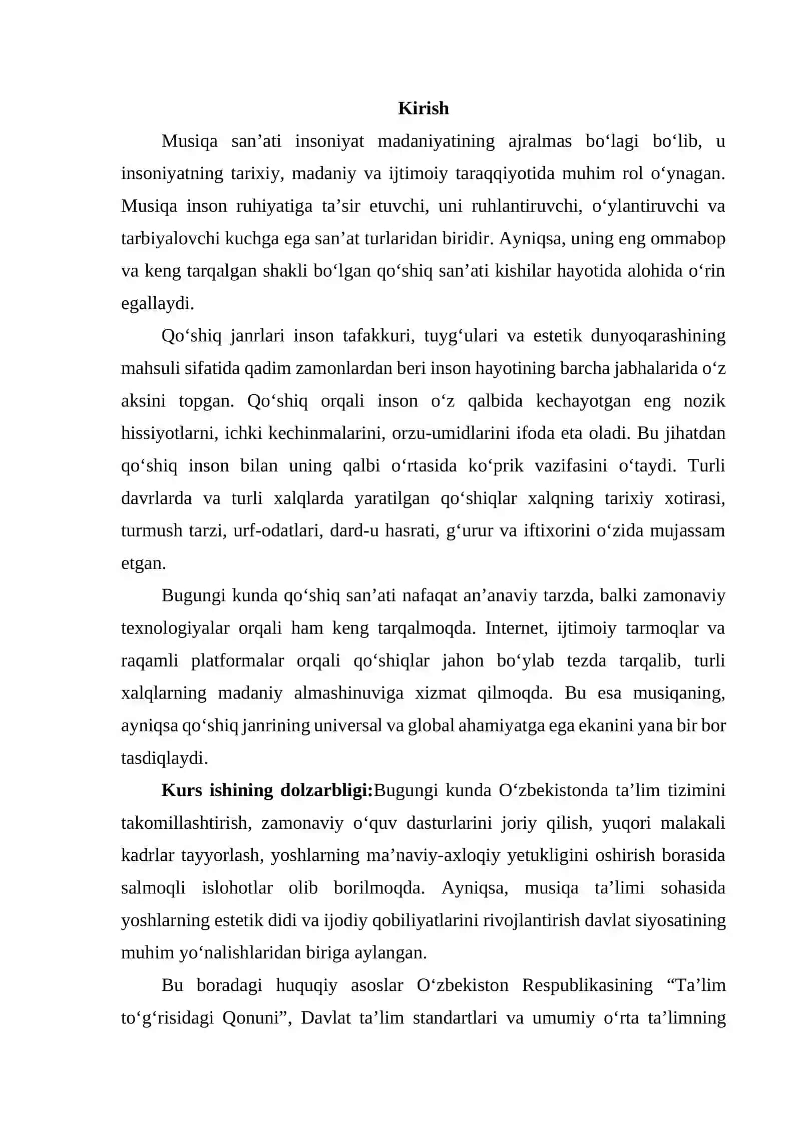 QO‘SHIQ JANRLARI, TASNIFI VA TA’LIM- TARBIYADAGI O‘RNI 3