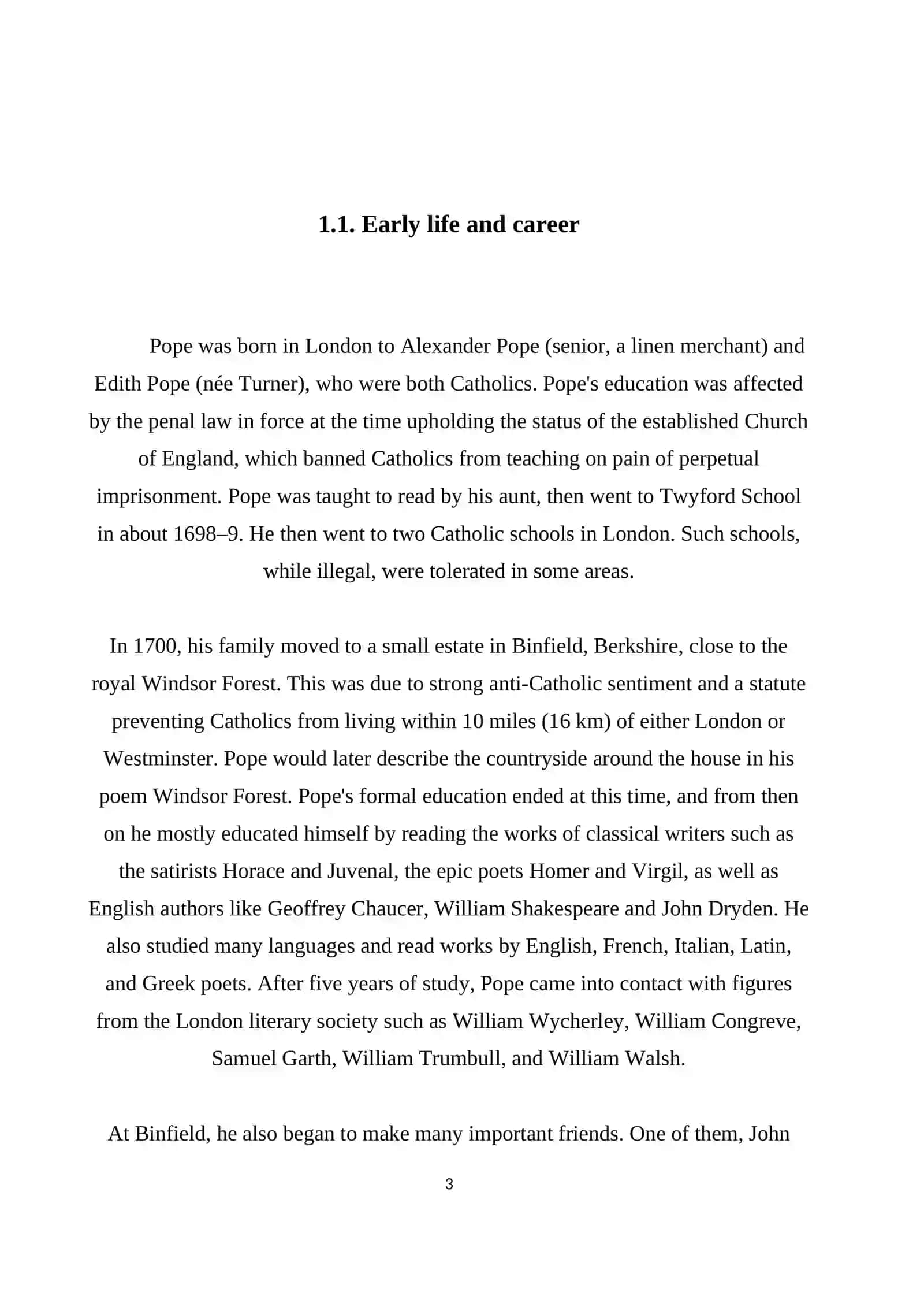 Alexander Pope and his literary career 3