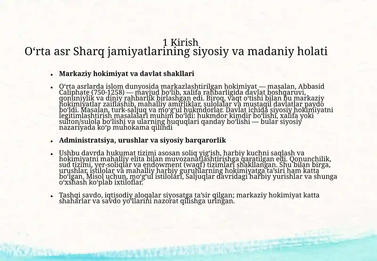 O`rta asrlarda sharq mamlakatlari san`ati. 3