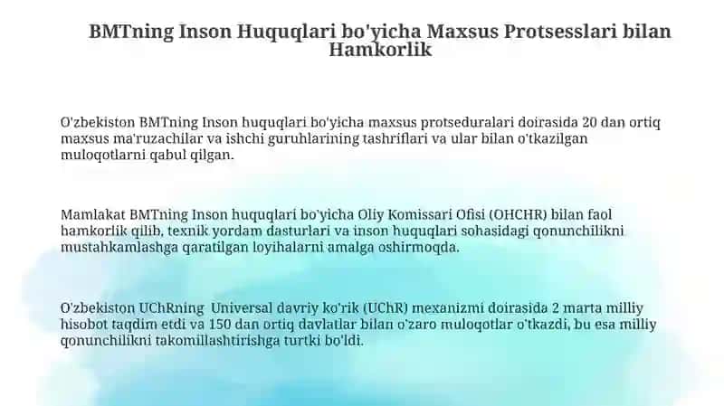 O'zbekistonning Inson Huquqlari 3