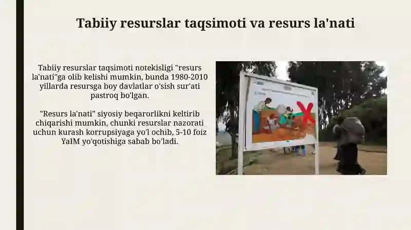 Tabiiy resurslar taqsimoti va resurs la'nati 3