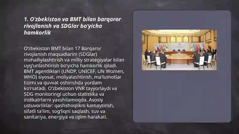 O‘zbekistonning xalqaro tashkilotlar bilan hamkorlik aloqalari 3
