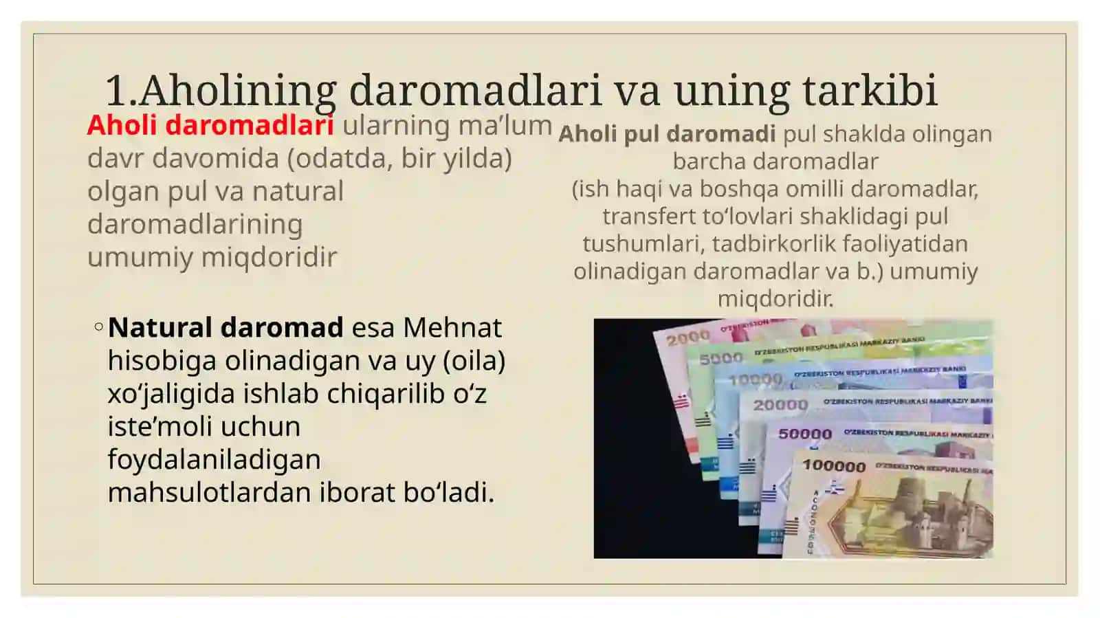 AHOLI DAROMADLARI VA DAVLATNING IJTIMOIY SIYOSATI 3