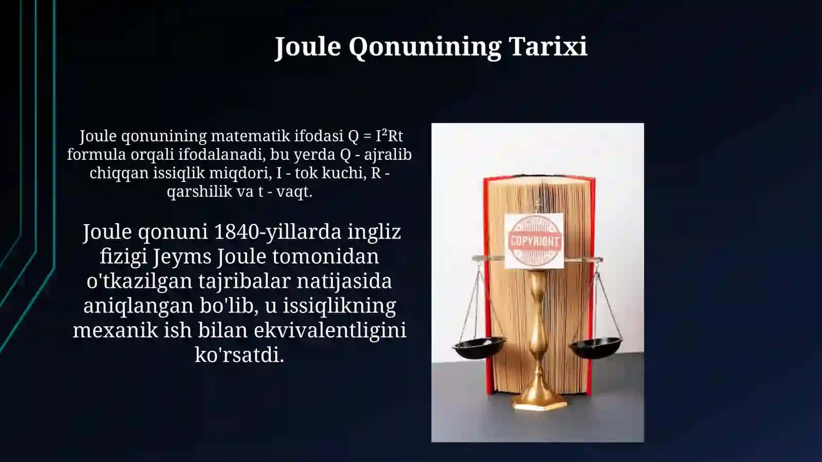 Joule Qonunining Amaliy Qo'llanilishi 3