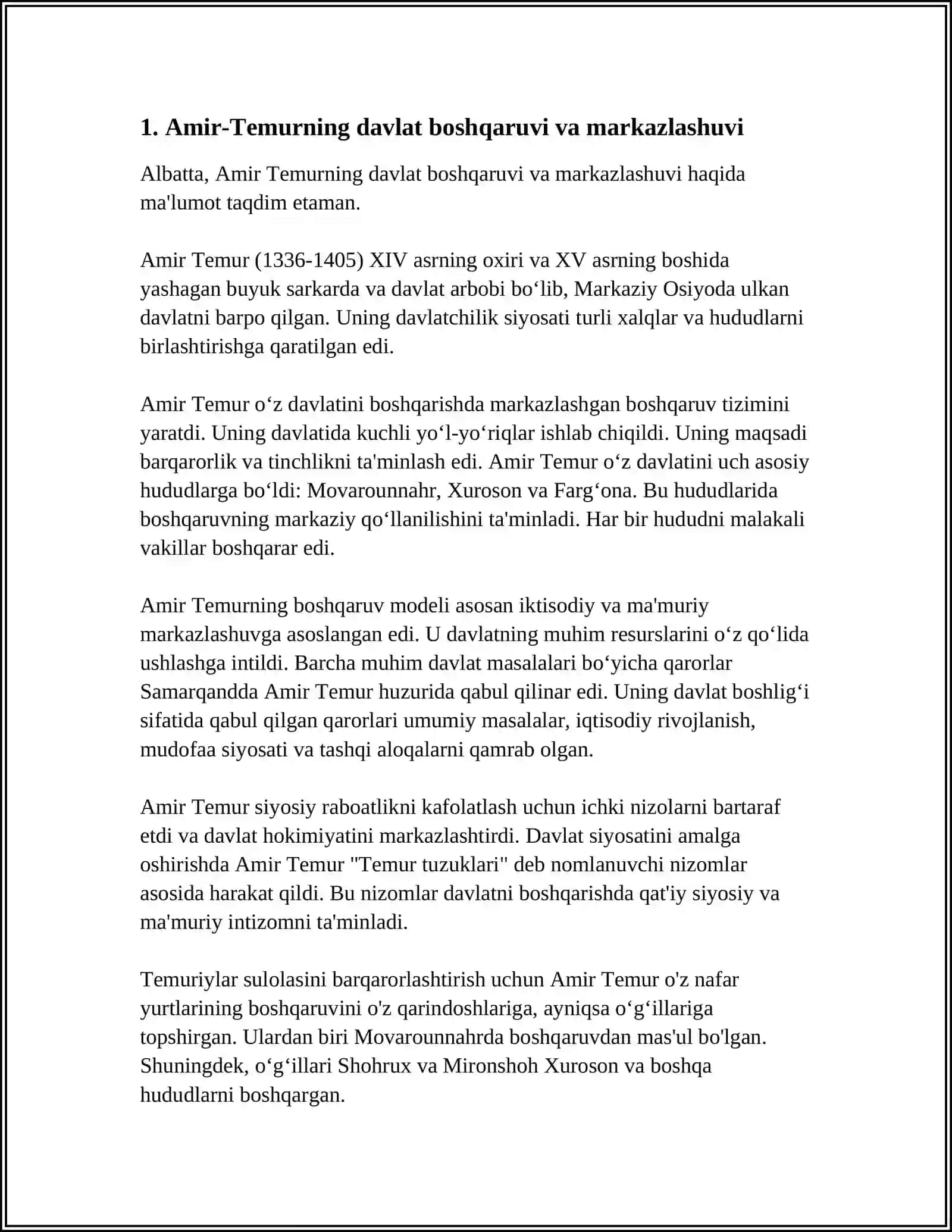 AMIR-TEMUR BUYUK DAVLAT ARBOBI 3