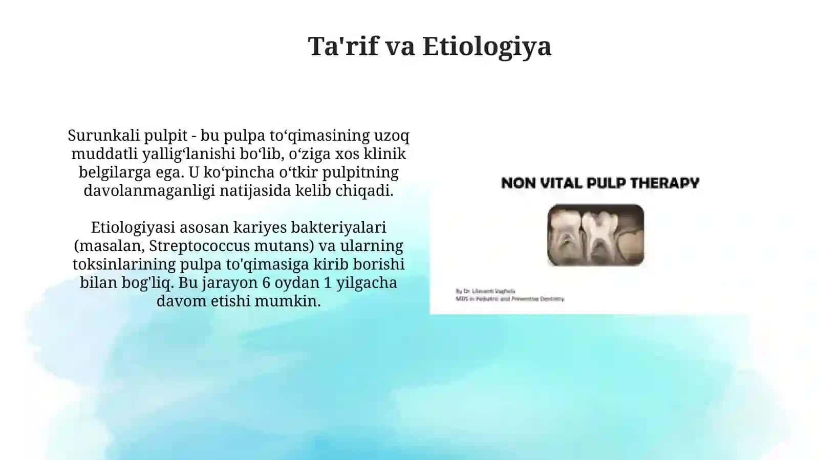 Surunkali pulpitning tanqisai va davolash usullari 3