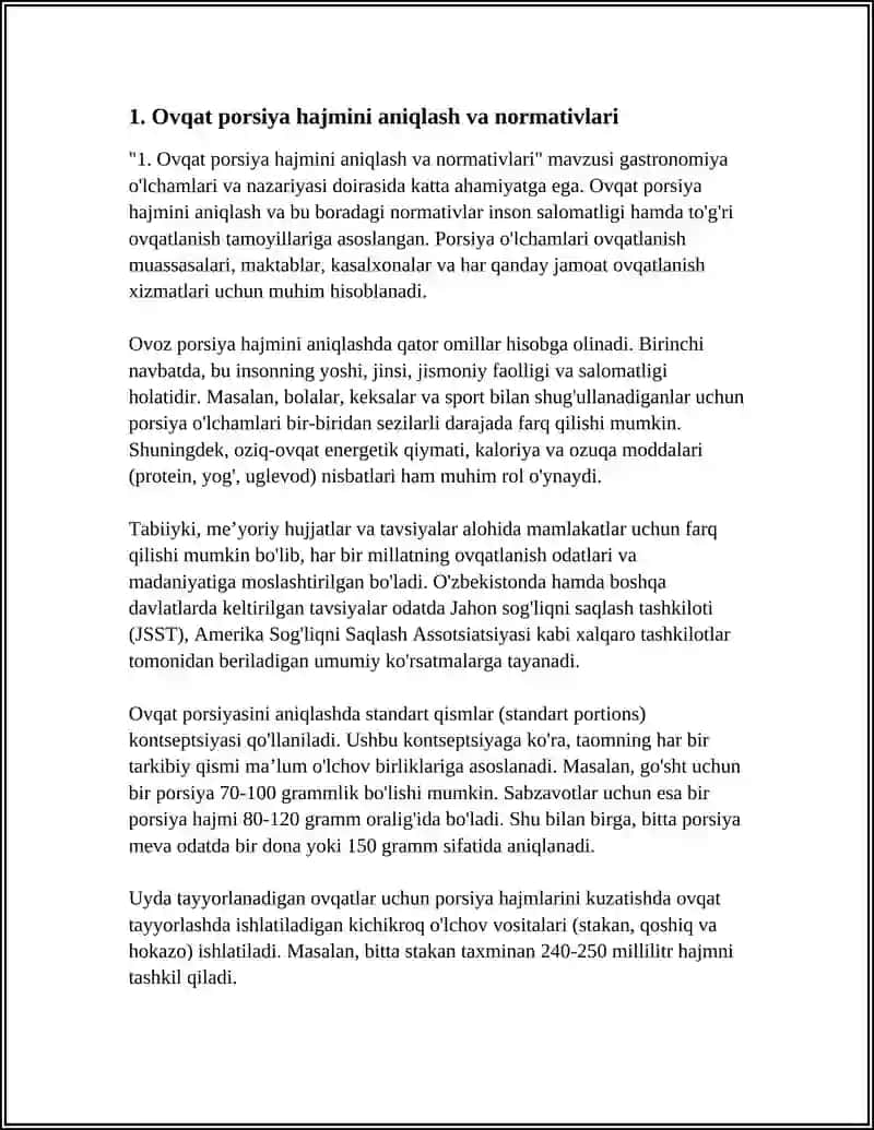 GASTRONOMIYA OʻLCHAMLARI VA NAZARIYASI 3