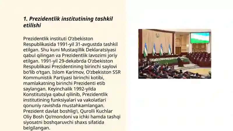 Prezidentlik institutining tashkil etilishi 3