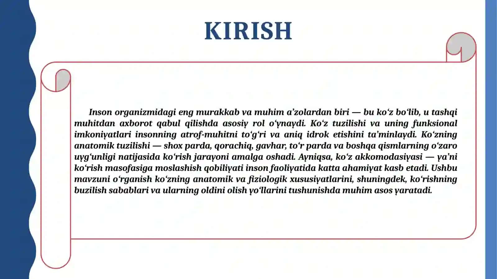 Ko'zning tuzulishi va ko'zakkomodasiyasi 3