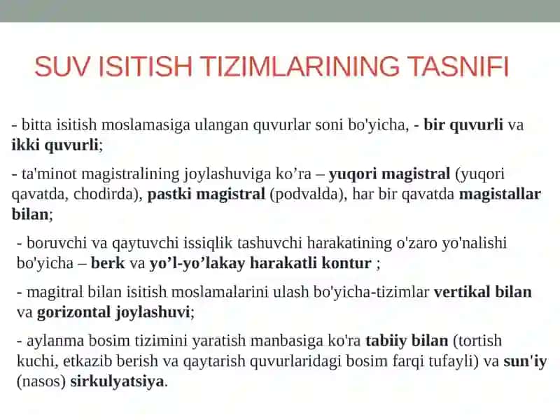 Suvliisitish tizimlari 3