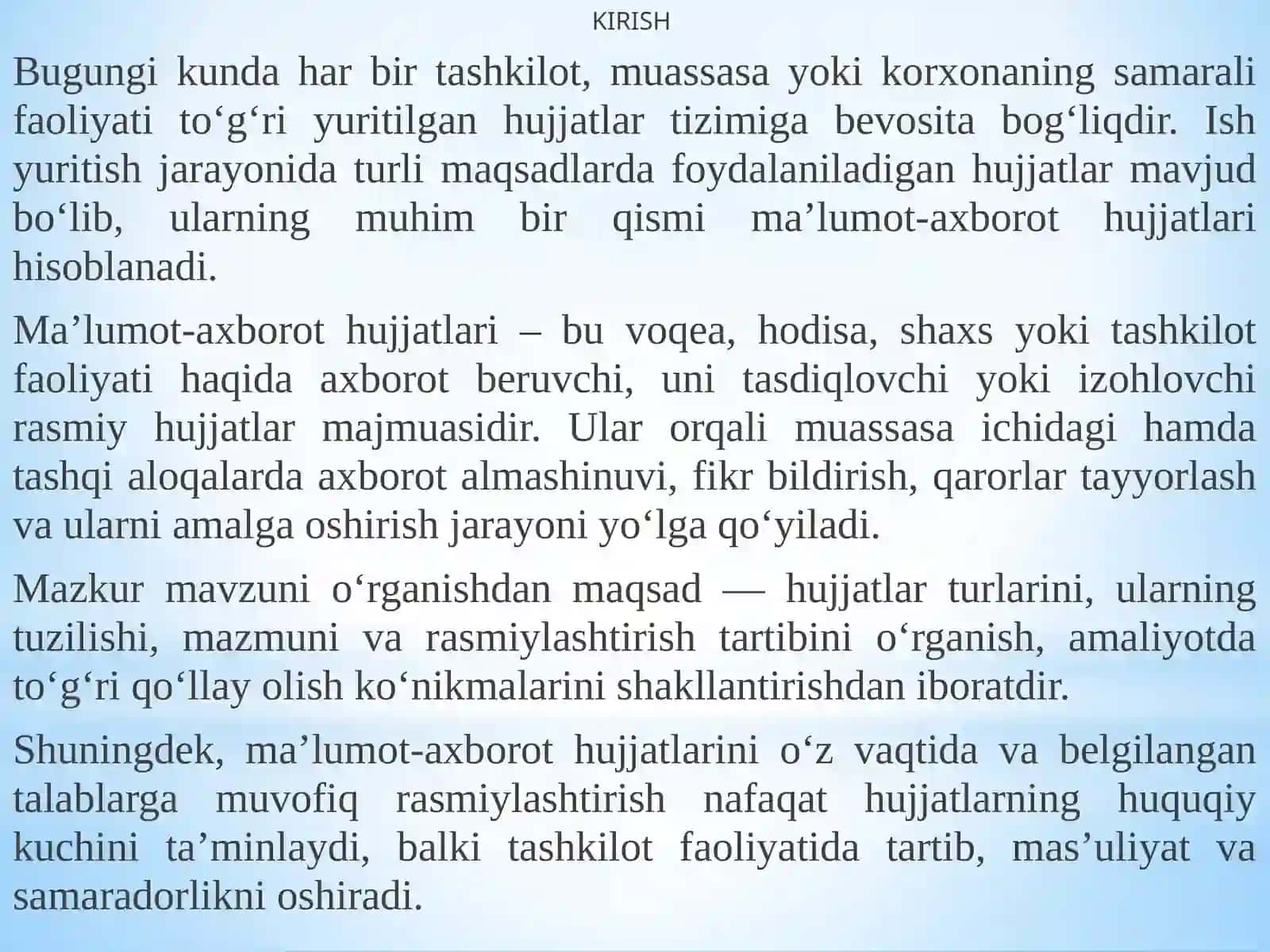 Ma'lumot-axborot hujjatlari 3