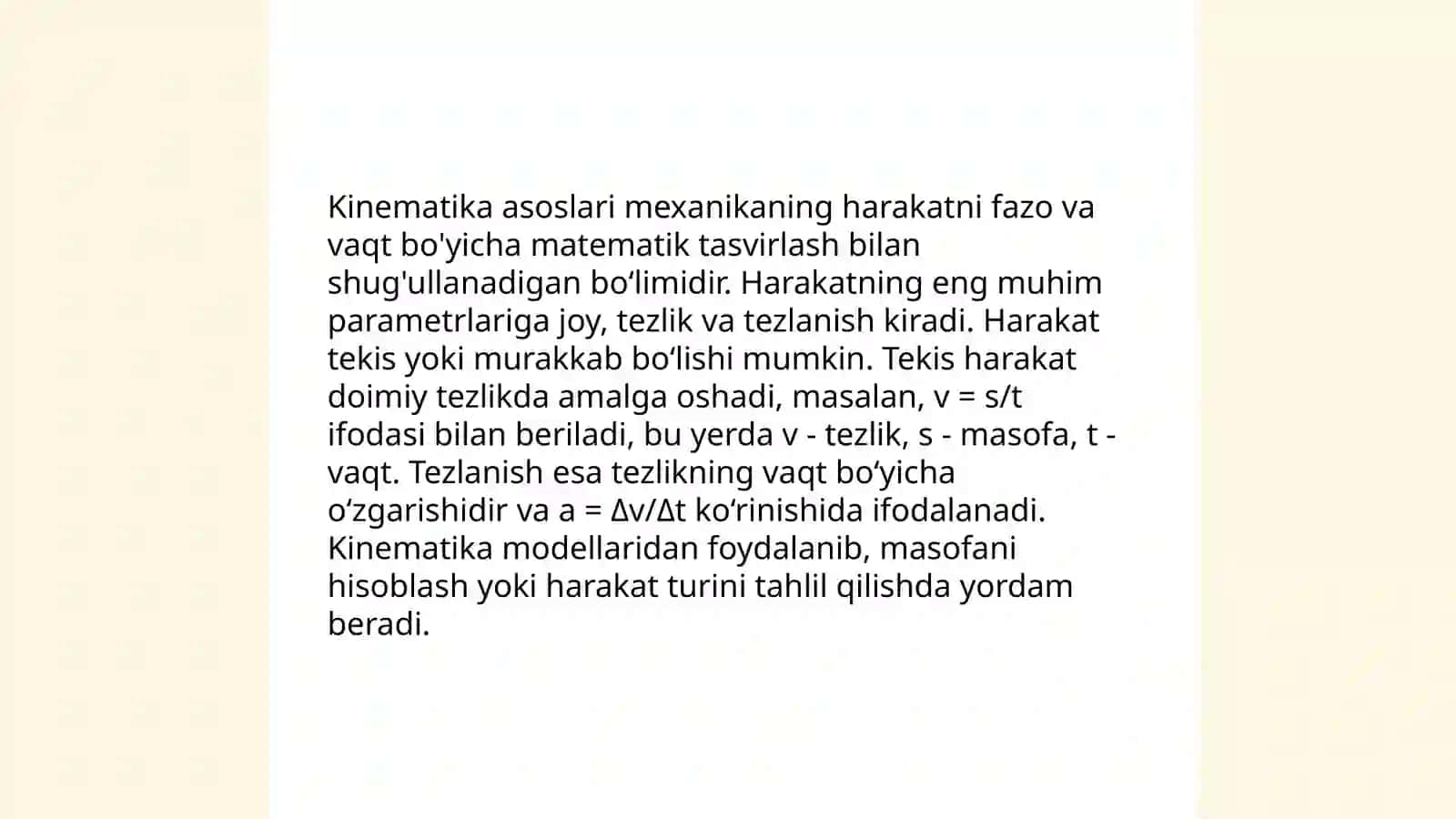 Kinematika asoslari 3