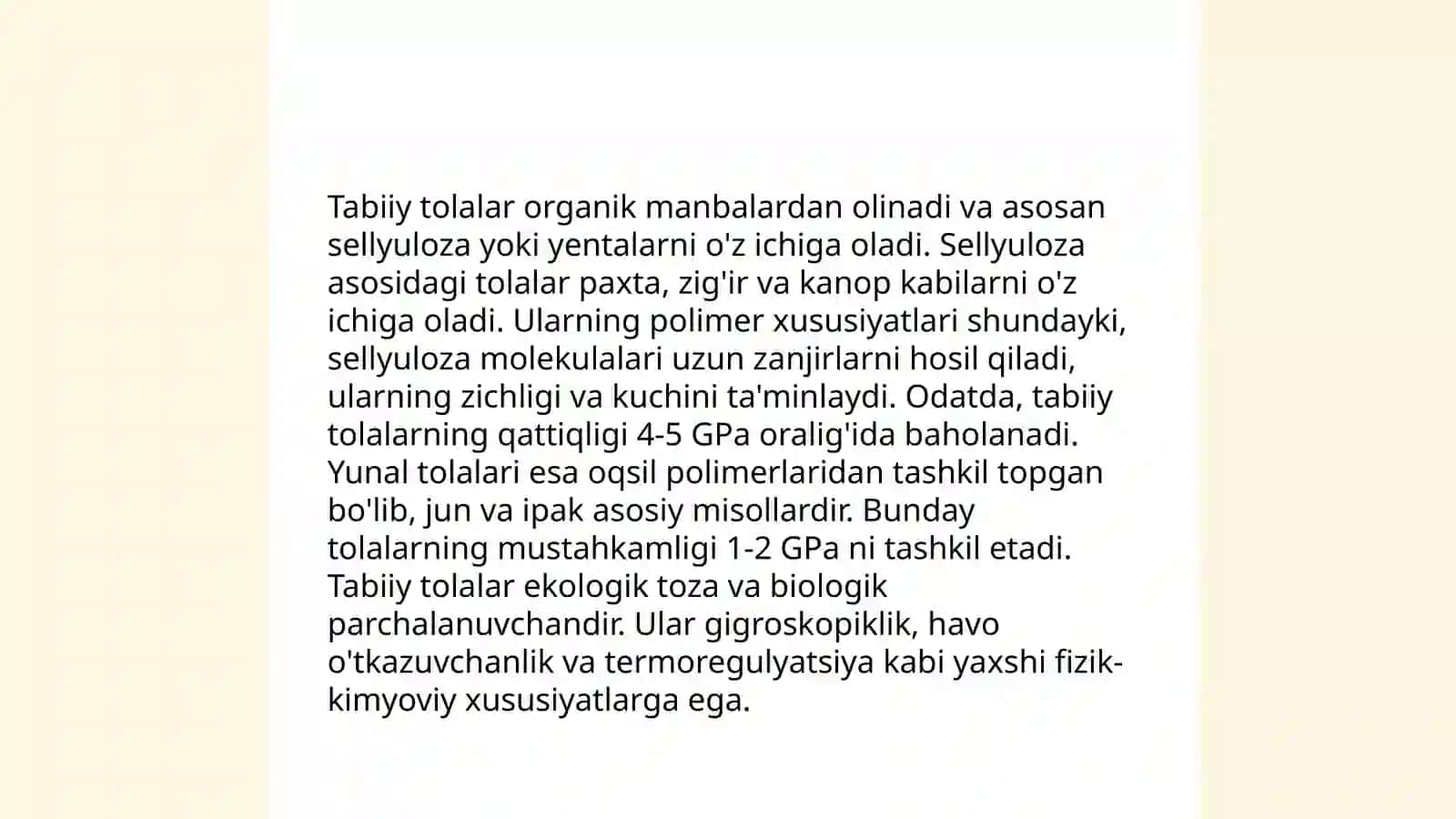 To'qimachilik va yengil sanoatda qo'llaniladigan eng muhim polimerlar 3