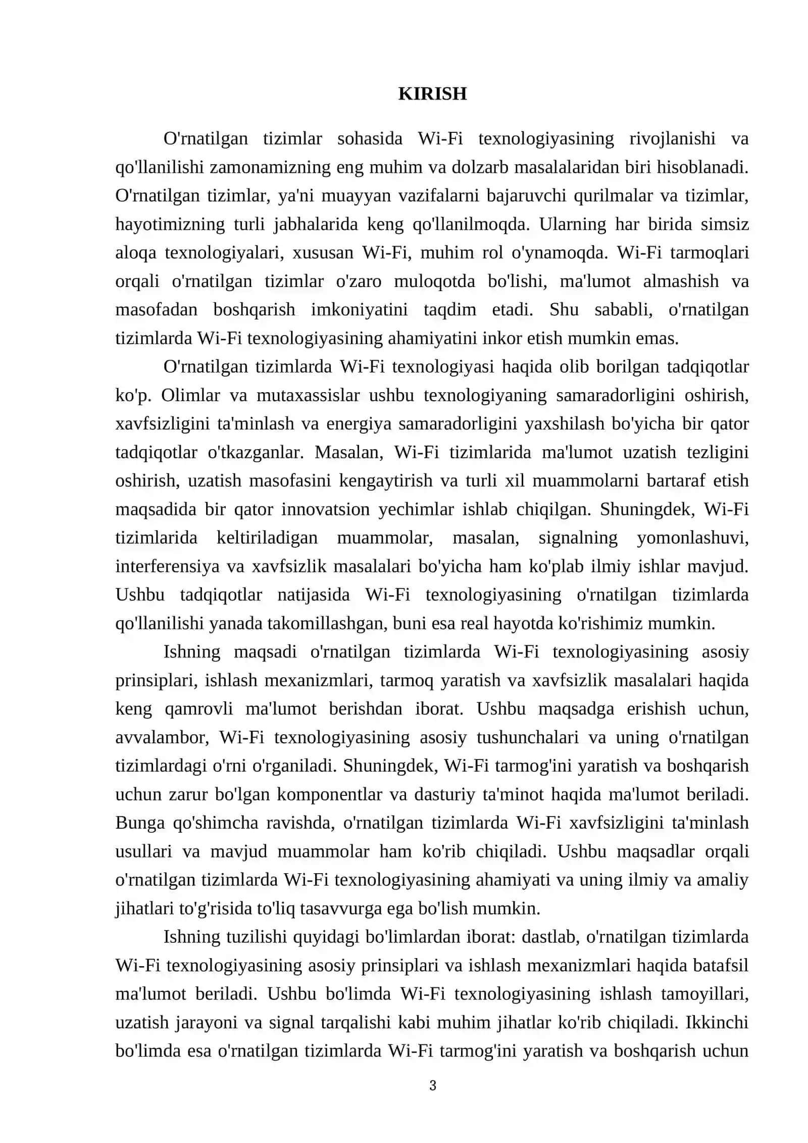 O'rnatilgan tizimlarda wi fi 3