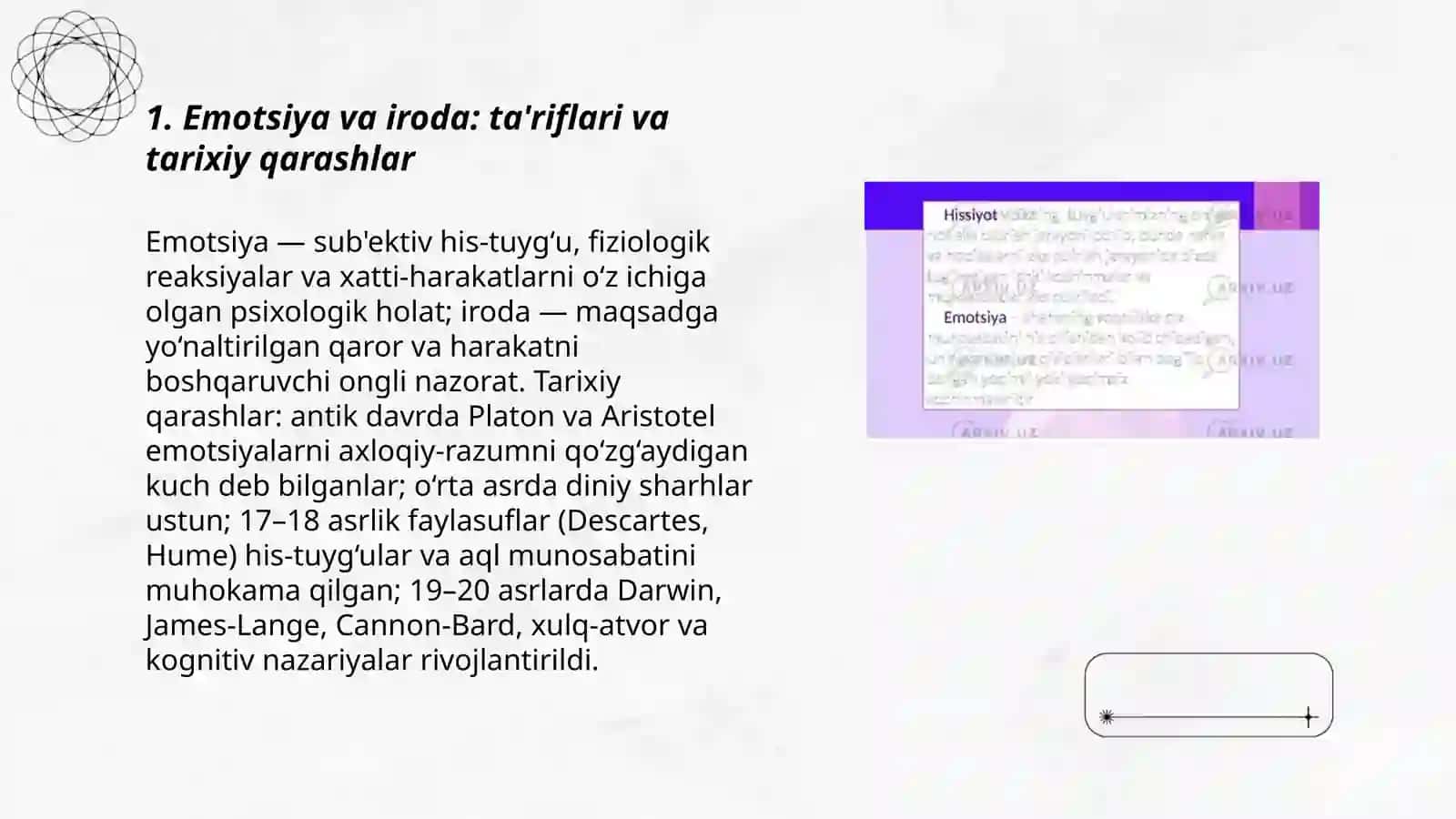 Emotsiya va iroda: ta'riflari va tarixiy qarashlar 3