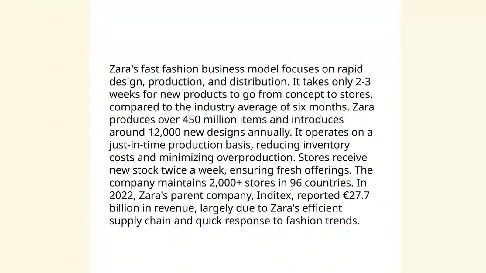 Zara's Fast Fashion Business Model 3