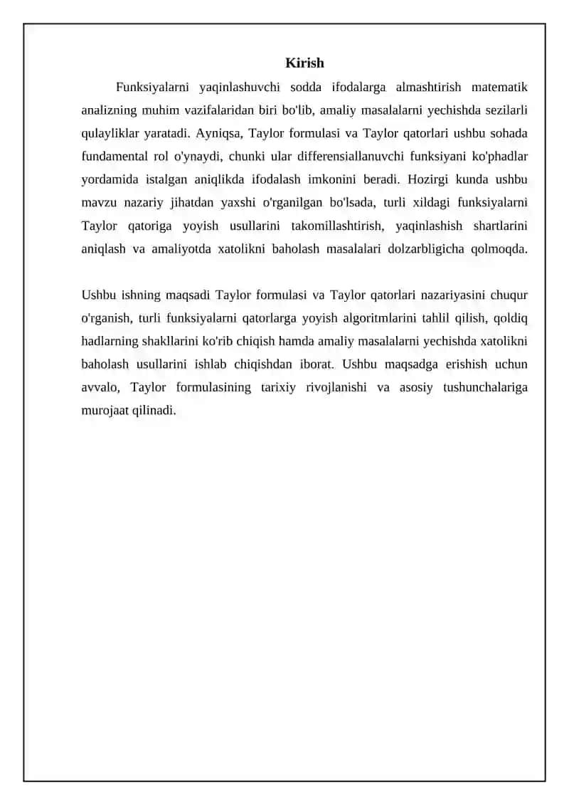 Darajali qatorlar teylor formulasi va teylor qatori 3