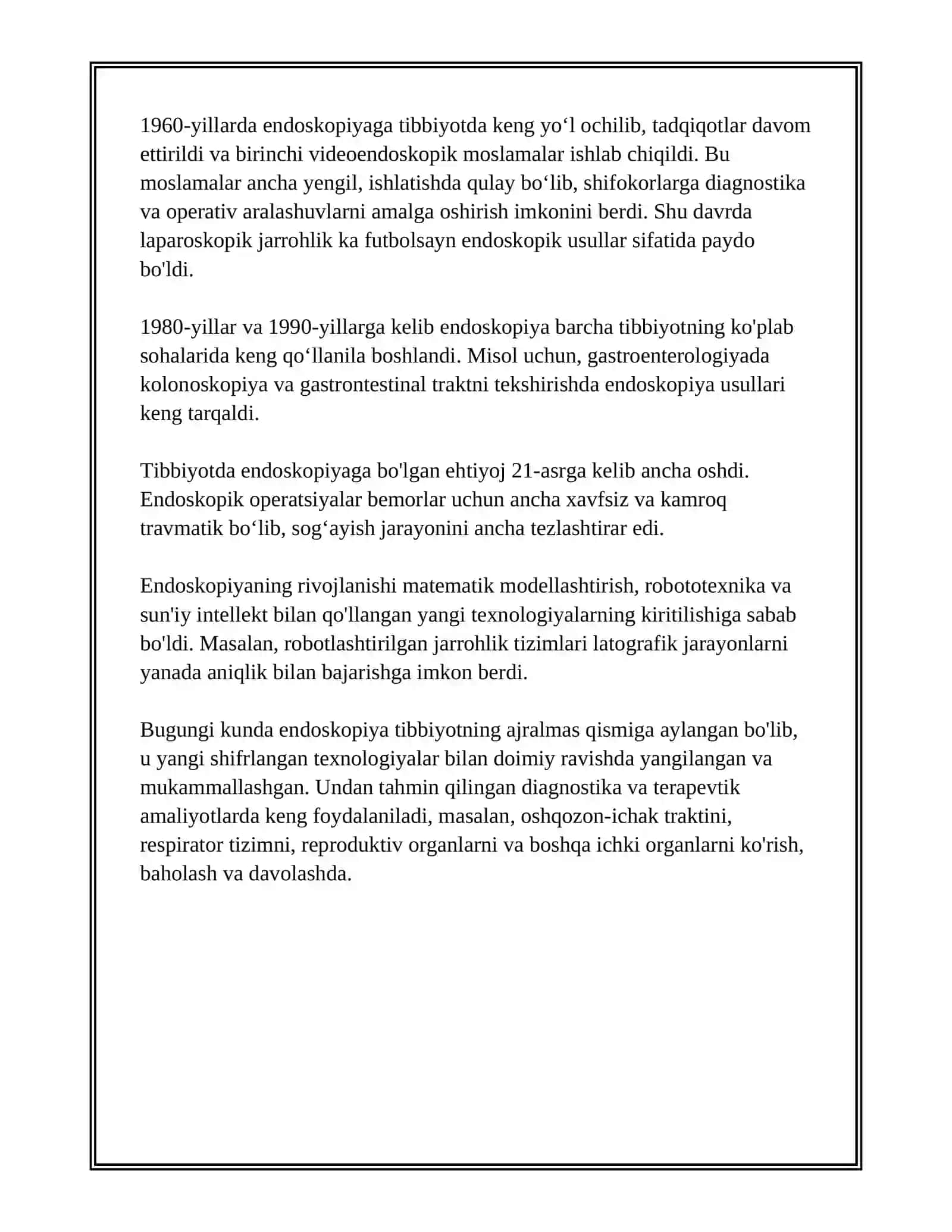 TIBBIYOTDA ENDOSKOPIK USULLARNING QO’LLANISHI 3