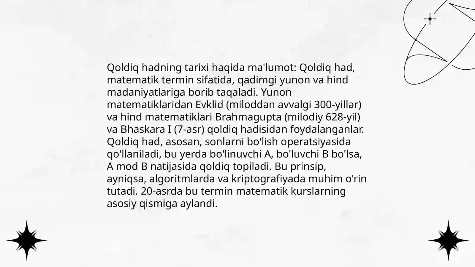 Qoldiq hadning har xil koʻrinishlari 3