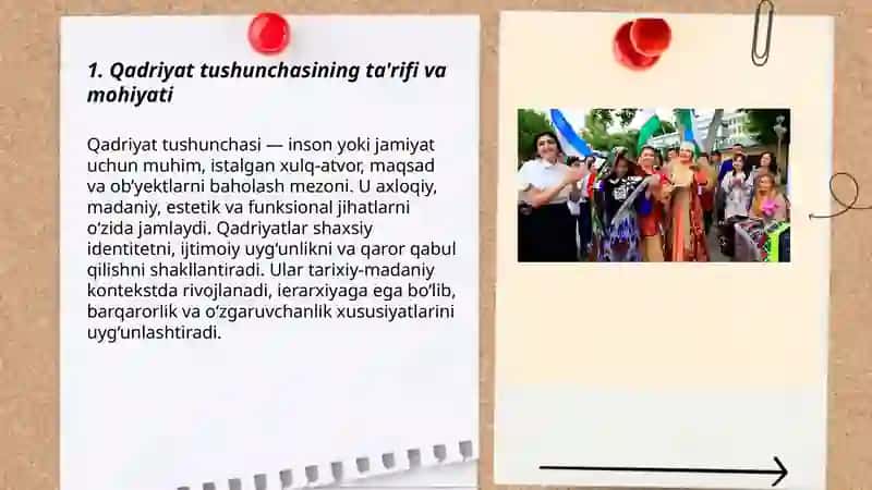 Qadriyat tushunchasining ma'nosi va uning umumiy tavsifi 3