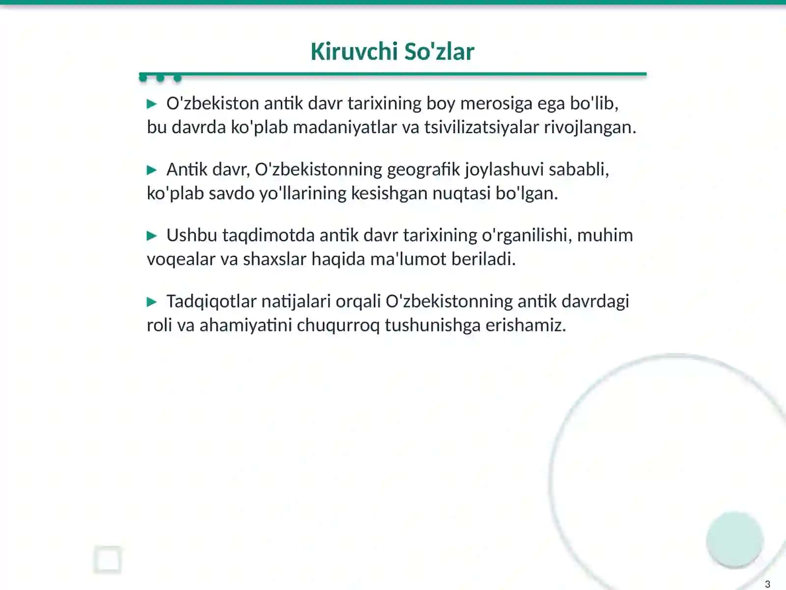 O'zbekistonda Antik Davr Tarixining O'rganilishi 3