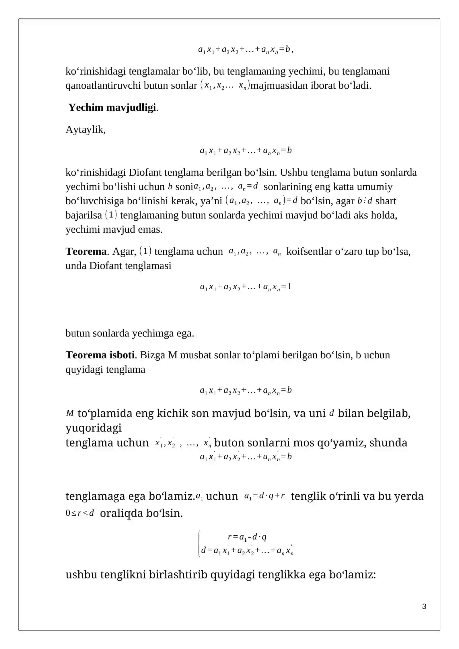 Ba’zi klassik diofant tenglamalari 3