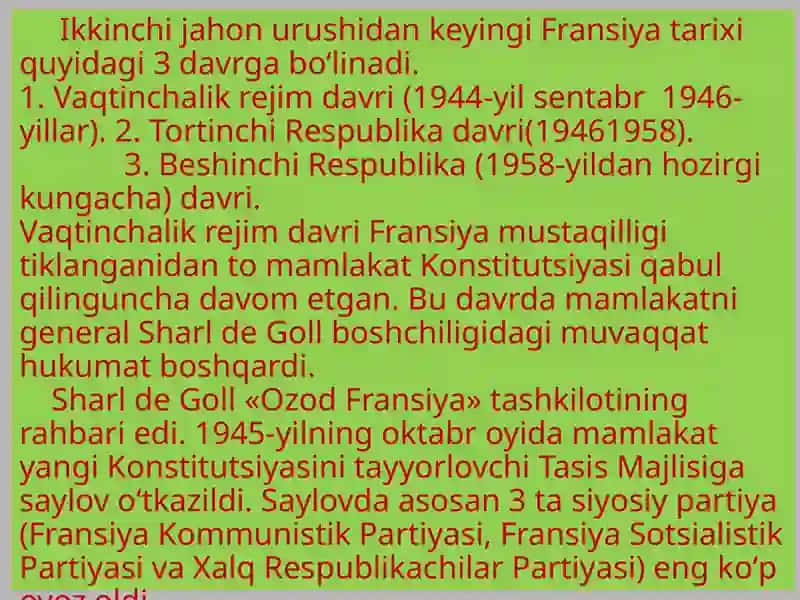 Fransiya ikkinchi jahon urishidan keyingi yillarda 3