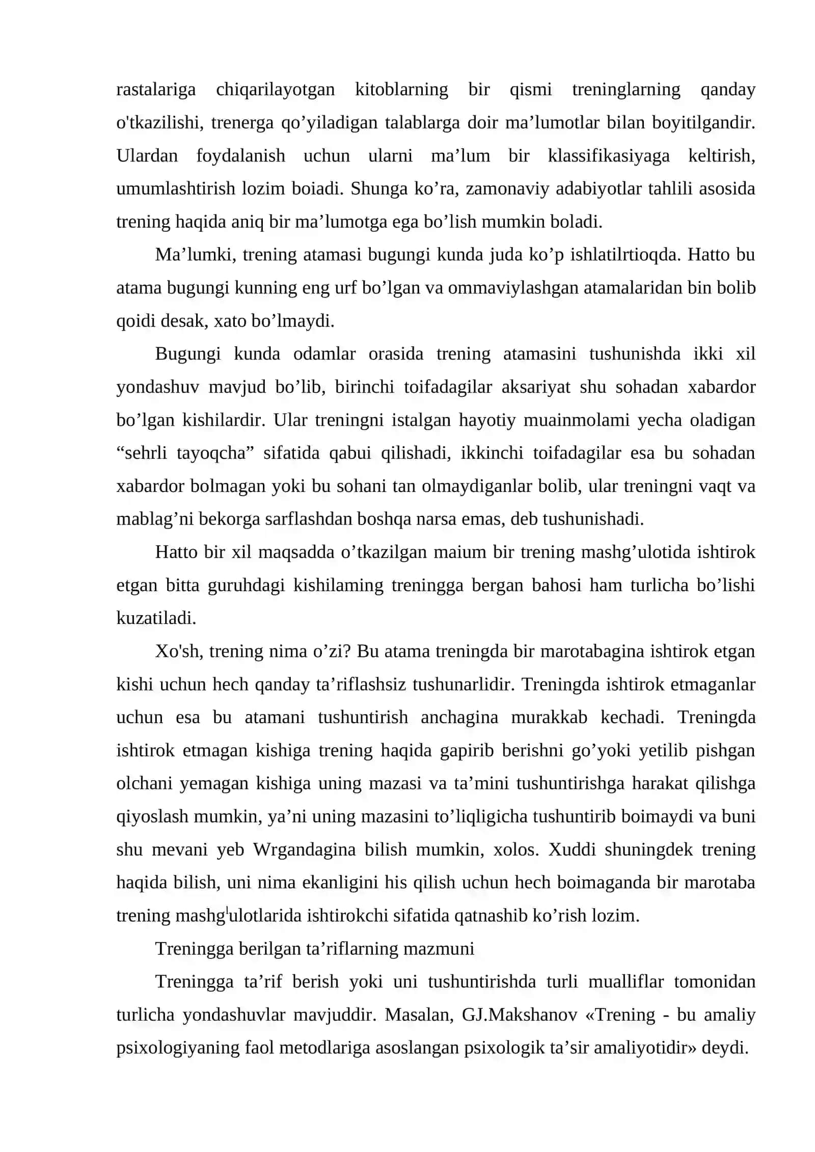 Trening maqsad va vazifalari 3