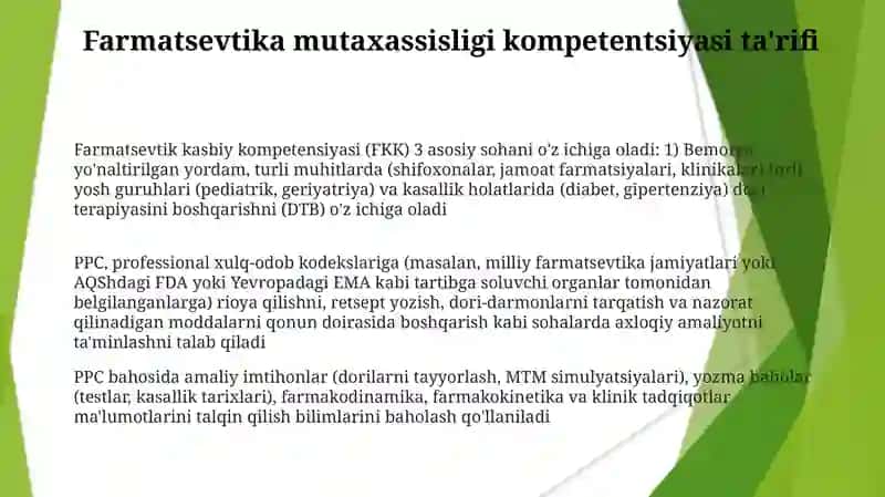 Farmatsevtik kasbiy kompetensiyasi 3