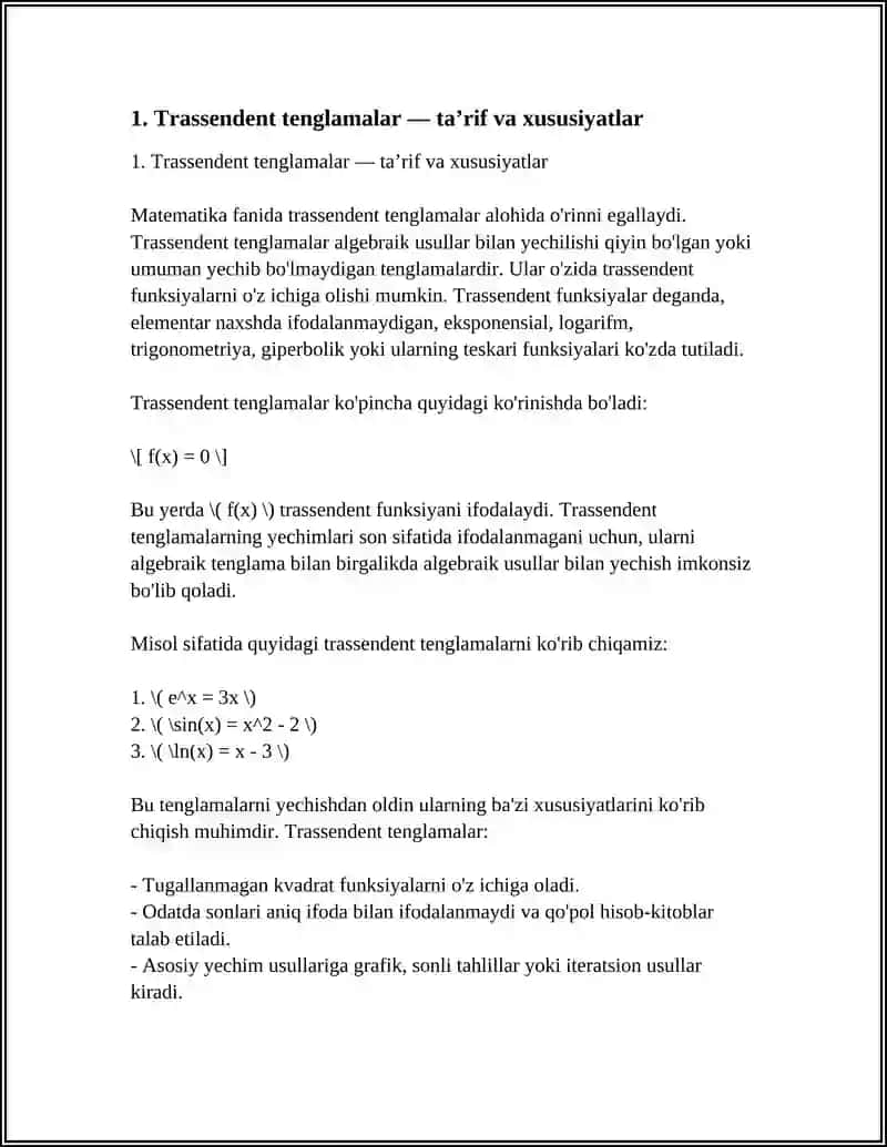TRASSENDENT TENGLAMALARNI URINMA USULIDA TAQRIBAN YECHISH 3