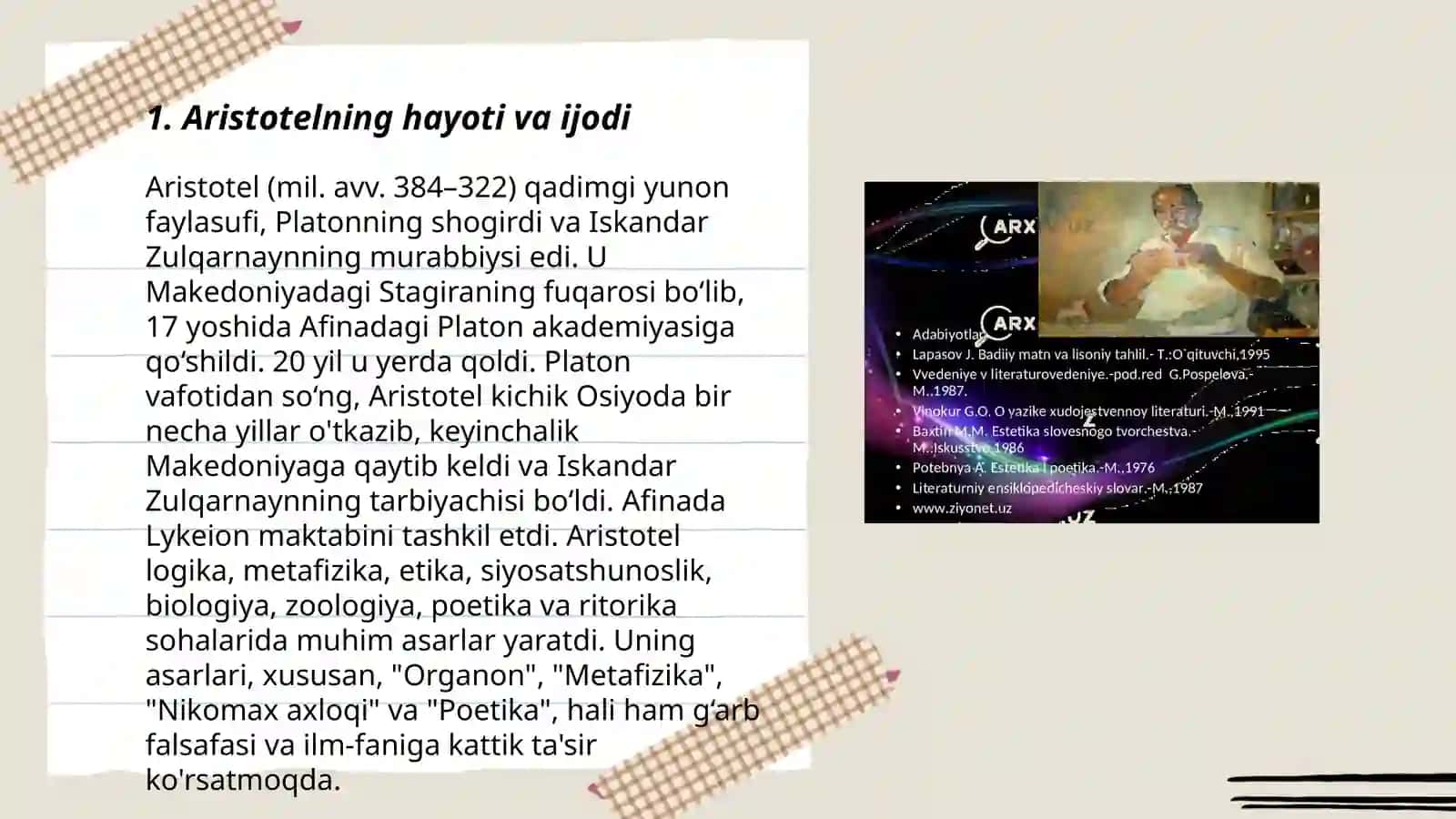 Aristotelning "Poetika"asarini oʻqib oʻrganish 3