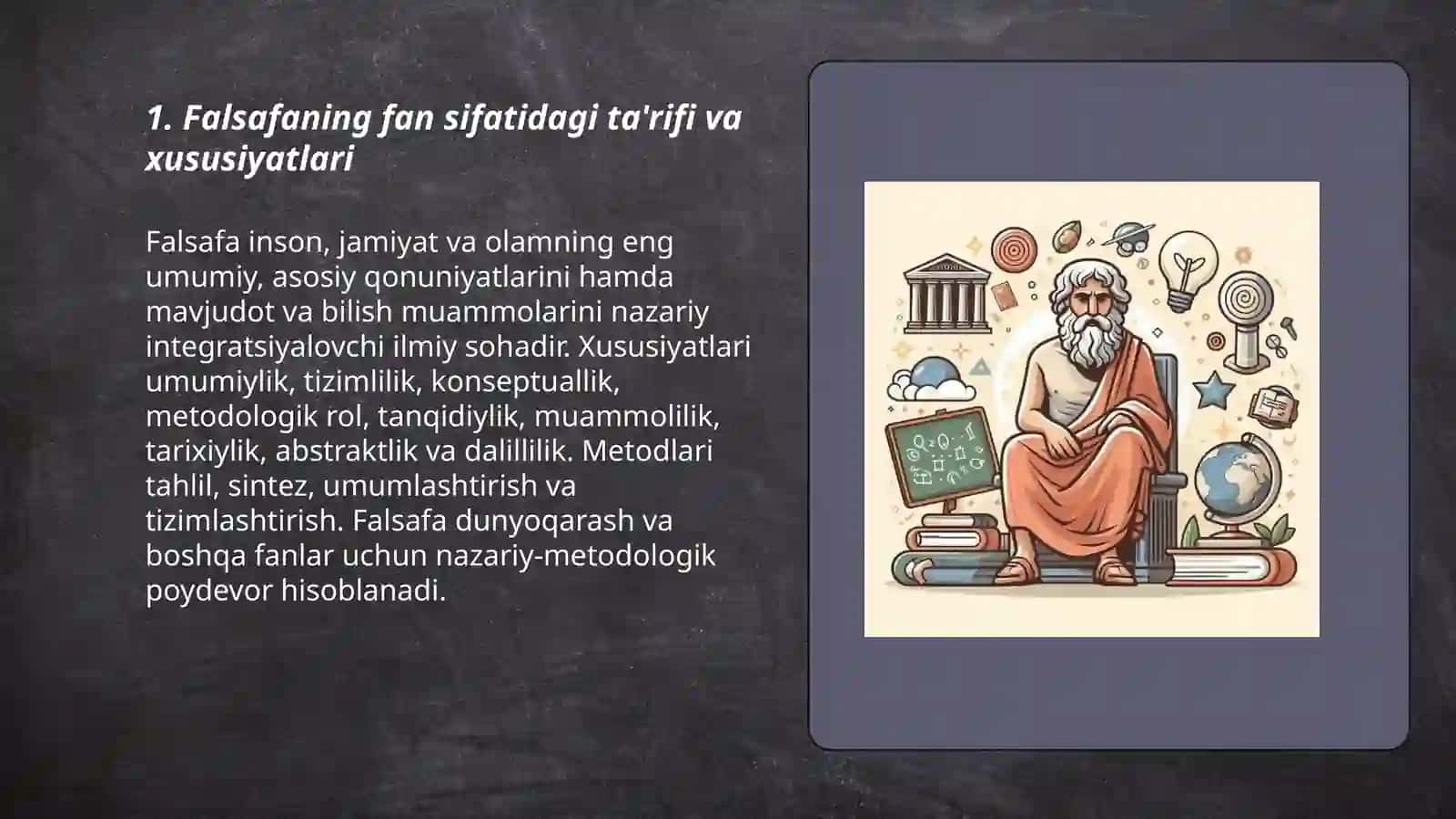 Falsafaning fan va dunyoqarashga doir mohiyati 3