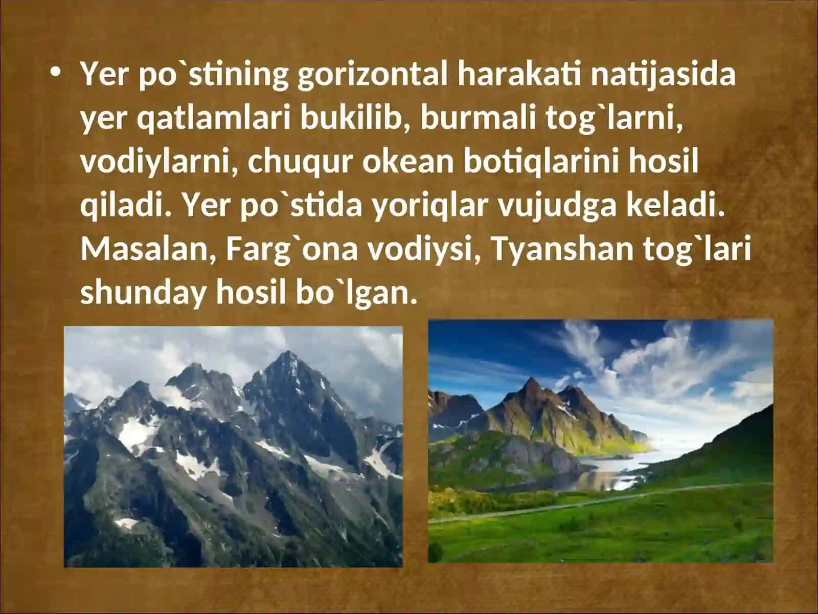 Tog`li va suvli yeryo`mbori harakatlari 3