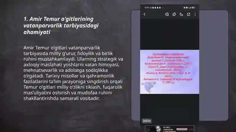 Amur Temur õgitlarining tarbiyaviy ahamiyati 3