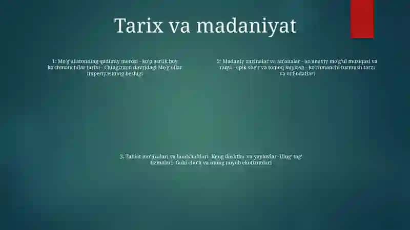 Geografiyadan Mangoliya Mavzusidan Loyihasi 3